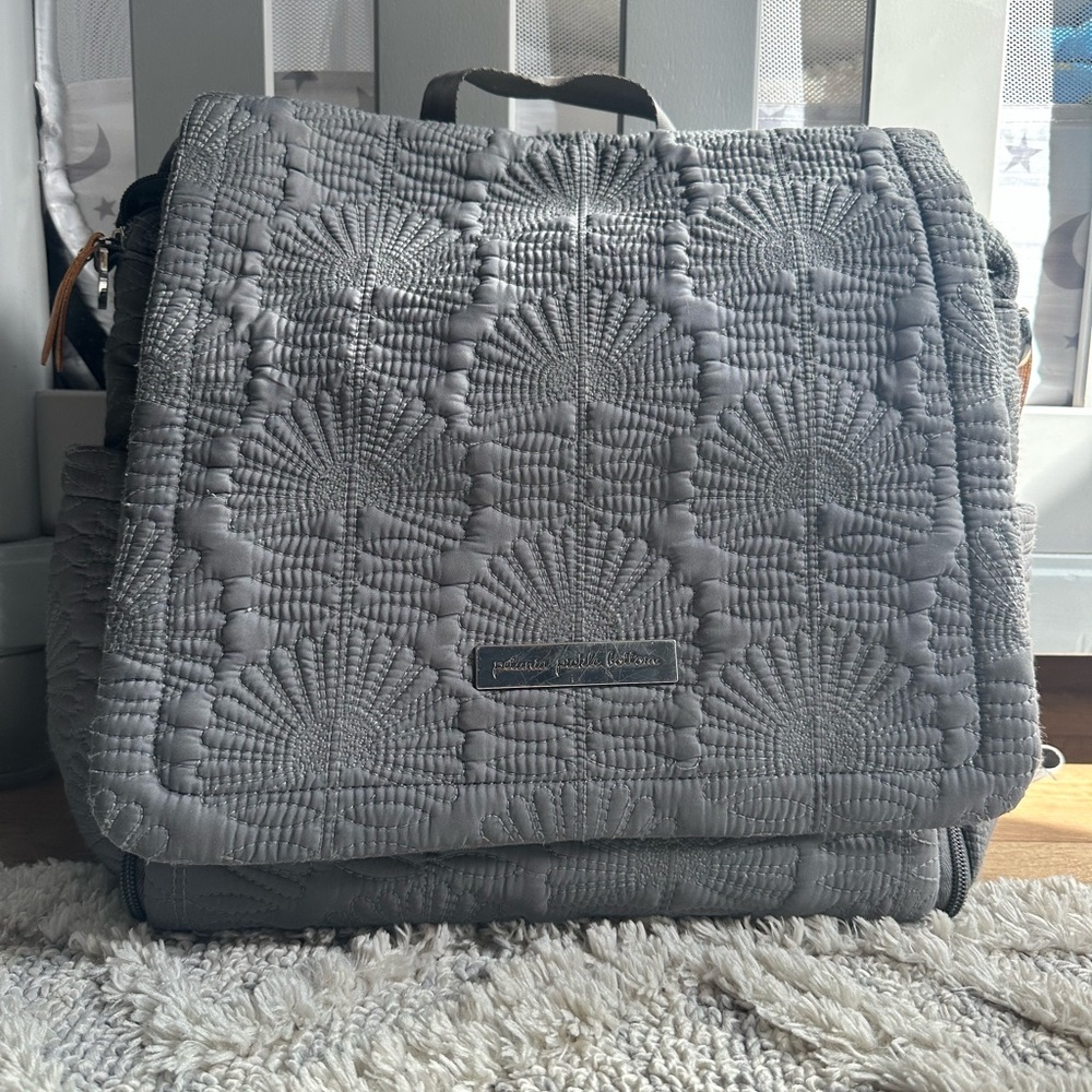 Petunia Pickle Bottom Boxy Gray Diaper Bag Backpack